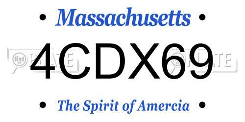 4CDX69 Massachusetts License Plate