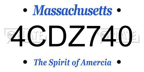 4CDZ740 Massachusetts License Plate