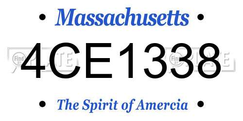 4CE1338 Massachusetts License Plate