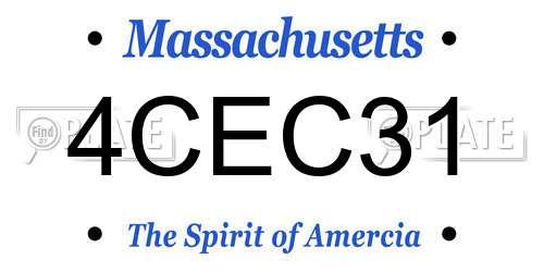 4CEC31 Massachusetts License Plate