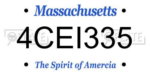 4CEI335 Massachusetts License Plate