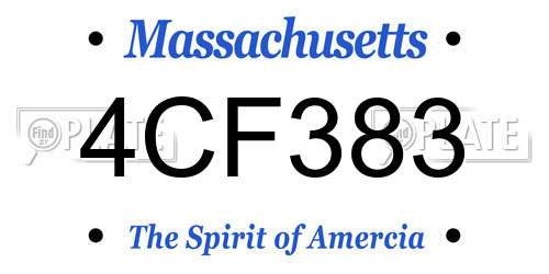 4CF383 Massachusetts License Plate