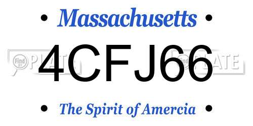 4CFJ66 Massachusetts License Plate