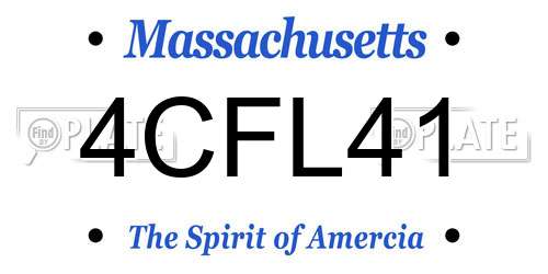 4CFL41 Massachusetts License Plate