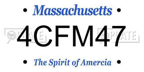 4CFM47 Massachusetts License Plate