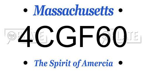 4CGF60 Massachusetts License Plate