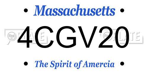 4CGV20 Massachusetts License Plate