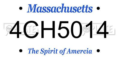 4CH5014 Massachusetts License Plate