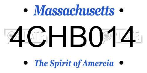 4CHB014 Massachusetts License Plate