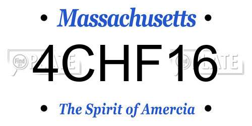 4CHF16 Massachusetts License Plate