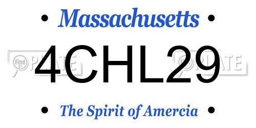 4CHL29 Massachusetts License Plate