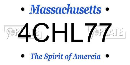4CHL77 Massachusetts License Plate
