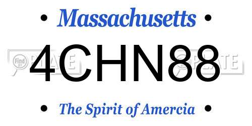 4CHN88 Massachusetts License Plate