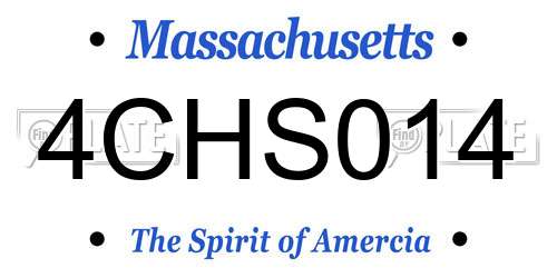 4CHS014 Massachusetts License Plate