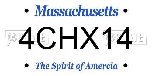 4CHX14 Massachusetts License Plate