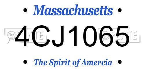 4CJ1065 Massachusetts License Plate
