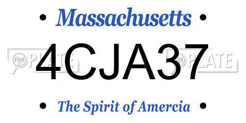 4CJA37 Massachusetts License Plate