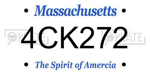 4CK272 Massachusetts License Plate
