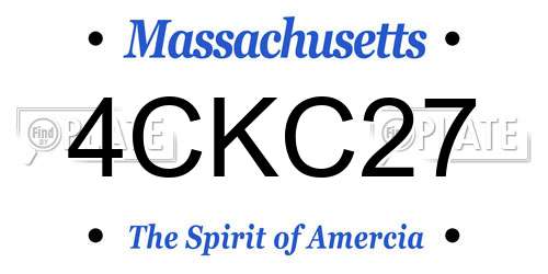4CKC27 Massachusetts License Plate