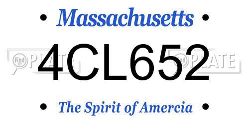 4CL652 Massachusetts License Plate