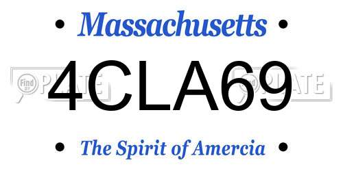 4CLA69 Massachusetts License Plate