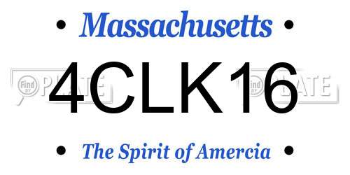4CLK16 Massachusetts License Plate