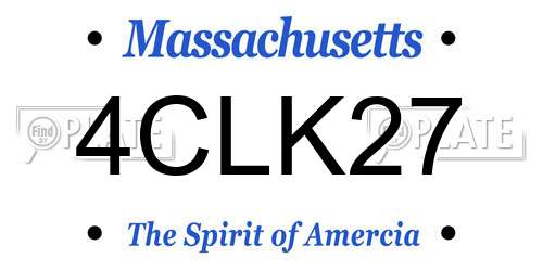 4CLK27 Massachusetts License Plate