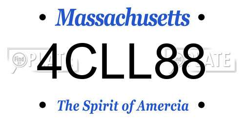 4CLL88 Massachusetts License Plate