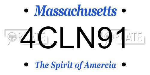 4CLN91 Massachusetts License Plate