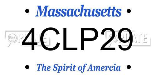 4CLP29 Massachusetts License Plate