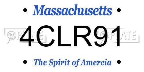 4CLR91 Massachusetts License Plate