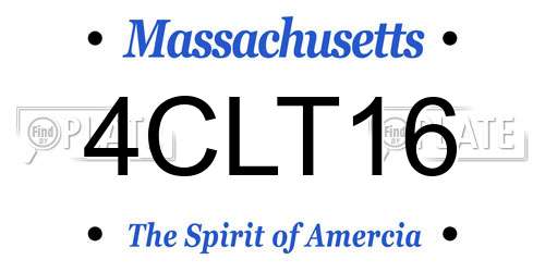 4CLT16 Massachusetts License Plate