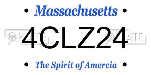 4CLZ24 Massachusetts License Plate