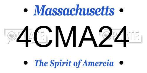4CMA24 Massachusetts License Plate