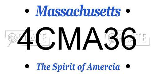 4CMA36 Massachusetts License Plate