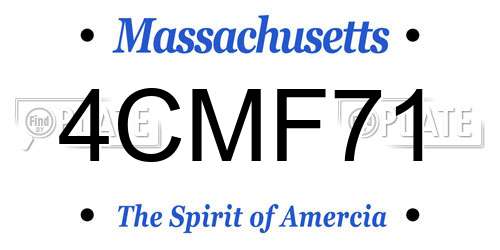 4CMF71 Massachusetts License Plate