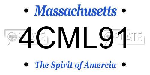 4CML91 Massachusetts License Plate