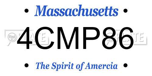 4CMP86 Massachusetts License Plate