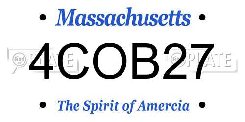4COB27 Massachusetts License Plate