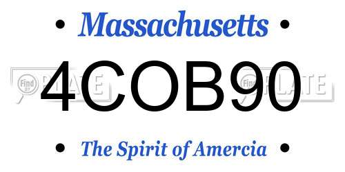 4COB90 Massachusetts License Plate