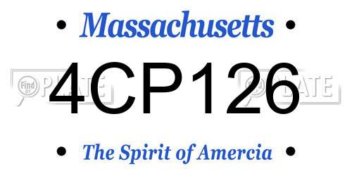 4CP126 Massachusetts License Plate