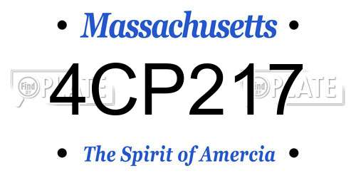 4CP217 Massachusetts License Plate