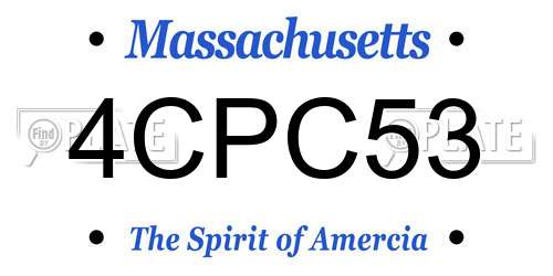 4CPC53 Massachusetts License Plate