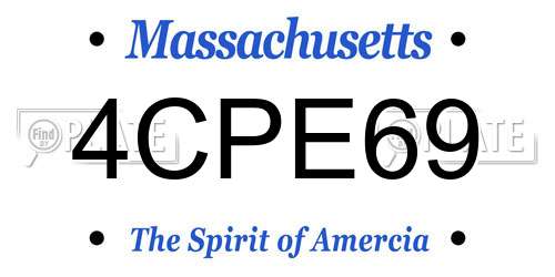 4CPE69 Massachusetts License Plate