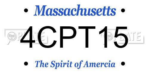 4CPT15 Massachusetts License Plate