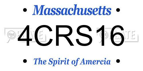 4CRS16 Massachusetts License Plate
