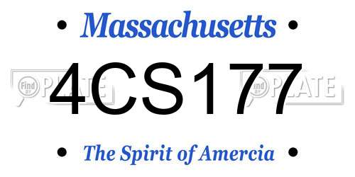 4CS177 Massachusetts License Plate