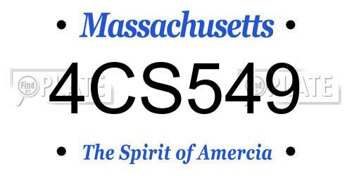 4CS549 Massachusetts License Plate