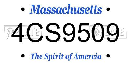 4CS9509 Massachusetts License Plate
