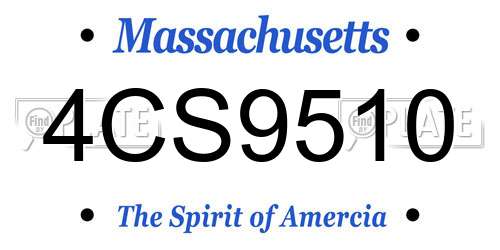 4CS9510 Massachusetts License Plate